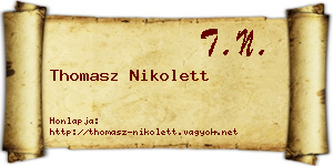 Thomasz Nikolett névjegykártya